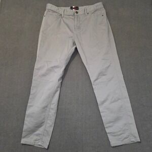 Tommy Hilfiger Mens Grey Slim Fit Chino Pants 34x30 Stretch Cotton
